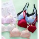 Cartoon Gather Women Rimless Bra Cotton Adjustable - Black