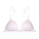 Triangle Cup Front Buckle Spaghetti Strap Bra - White