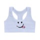 Women Sport Training Bra Cartoon Smiley - White Women Sport Training Bra Cartoon Smiley - White