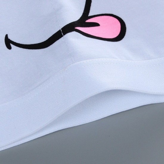 Women Sport Training Bra Cartoon Smiley - White Women Sport Training Bra Cartoon Smiley - White