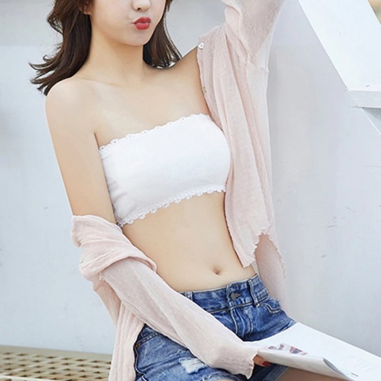 Women Seamless Bra Ladies Strapless Bra - White Women Seamless Bra Ladies Strapless Bra - White