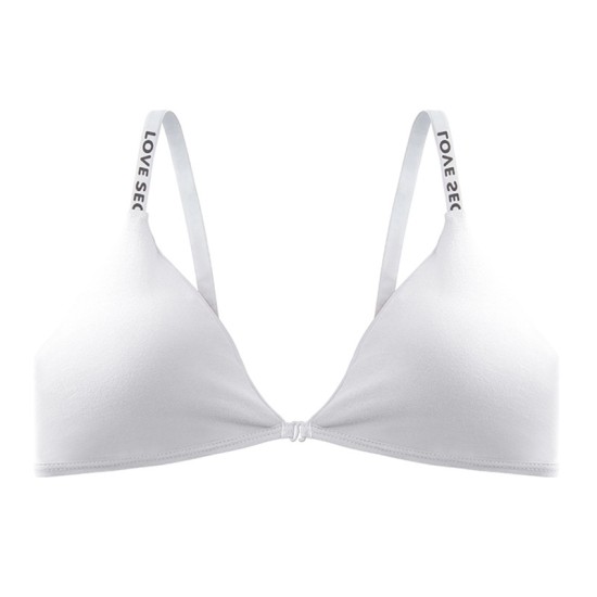 Front Closure Cotton Backless Comfort Bra - White Front Closure Cotton Backless Comfort Bra - White