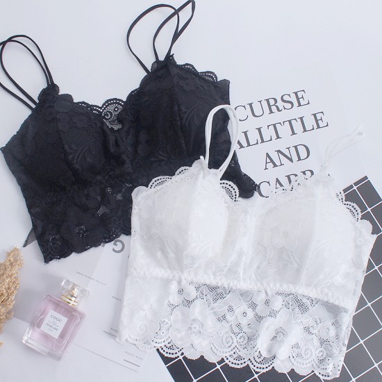 Cross-border supply lace beauty back  women Bra - White