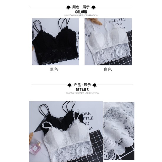 Cross-border supply lace beauty back  women Bra - Black