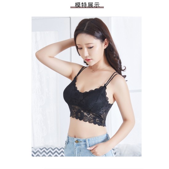 Cross-border supply lace beauty back  women Bra - Black