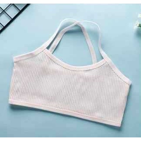 Breathable Cotton Camisole Vests Women Bra - White