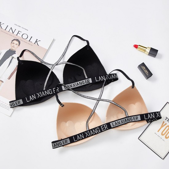 Summer Beautiful Back Cross Shoulder Straps Bra - Black Summer Beautiful Back Cross Shoulder Straps Bra - Black