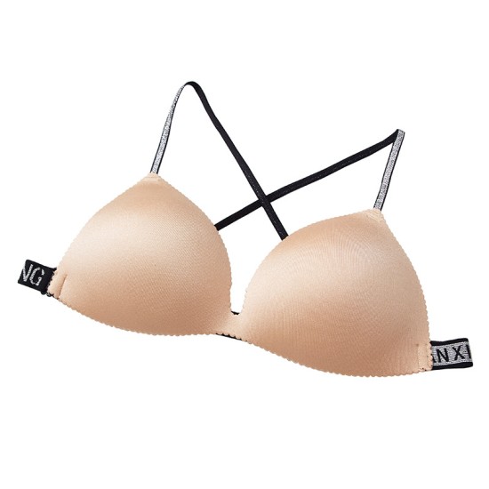 Summer Beautiful Back Cross Shoulder Straps Bra - Skin Summer Beautiful Back Cross Shoulder Straps Bra - Skin