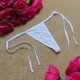 Erotic lingerie panties women lace-up - White