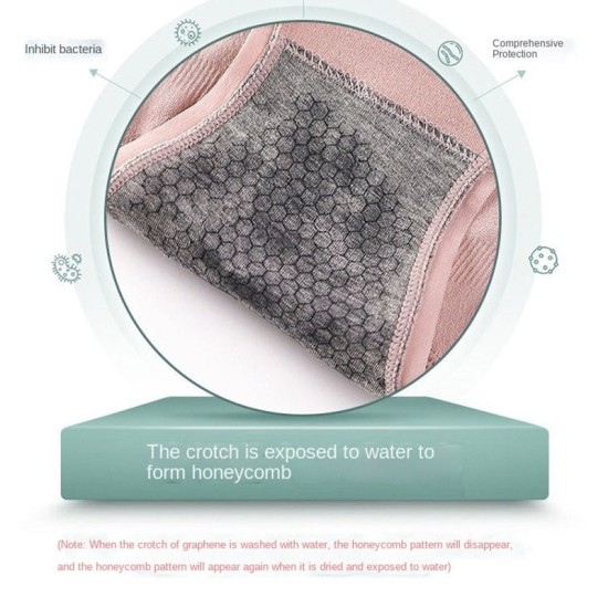 4 Pcs Cotton Underwear Antibacterial Mid Waist Panties - Multicolor