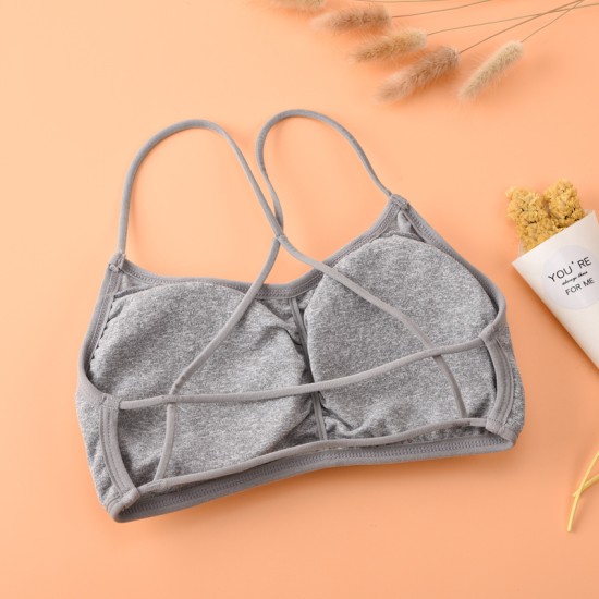 Push Up Soft Padded Seamless Backless Sports Bra - White Push Up Soft Padded Seamless Backless Sports Bra - White