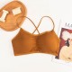 Push Up Soft Padded Seamless Backless Sports Bra - Brown