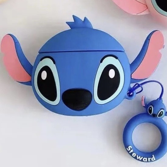 Cartoon 3D Earphone Case For Airpods 1 2 Silicone Cover - Blue