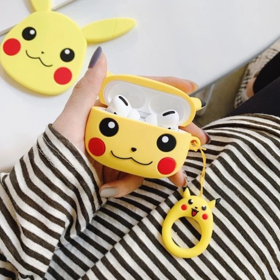 Cartoon 3D Earphone Case For Airpods 1 2 Silicone Cover Pikachu