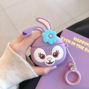 Cartoon 3D Earphone Case For Airpods 1 2 Silicone Cover - Purple