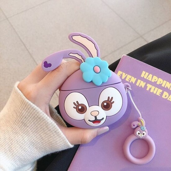 Cartoon 3D Earphone Case For Airpods 1 2 Silicone Cover - Purple