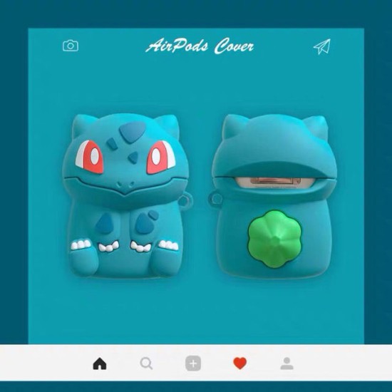 Cartoon 3D Earphone Case For Airpods 1 2 Silicone Cover - Green