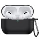 Silicone Cover Case For Apple Airpods Pro With Keychain - Black