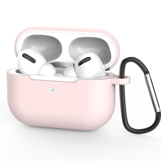 Silicone Cover Case For Apple Airpods Pro With Keychain - Pink