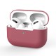 Silicone Cover Case For Apple Airpods Pro With Keychain - Wine Red