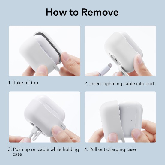 Silicone Cover Case For Apple Airpods Pro With Keychain - Red