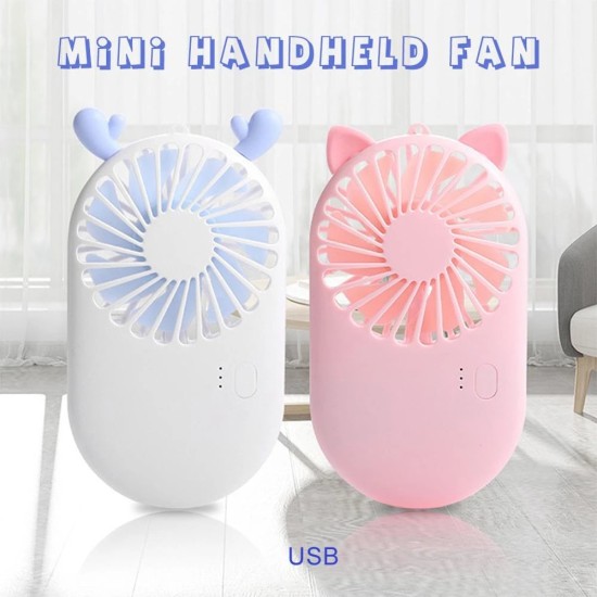 Portable Mini Fan USB Rechargeable Desktop Fans 3 Mode - White