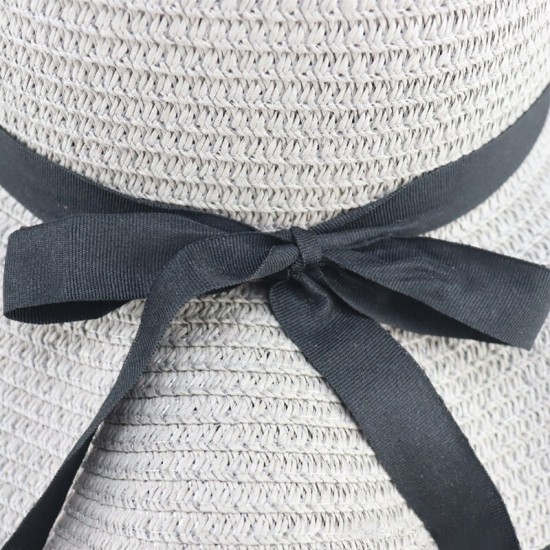 Large Brim Sun Protection Wave Edge Hat Beach Cap - White