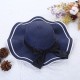 Large Brim Sun Protection Wave Edge Hat Beach Cap - Dark Blue