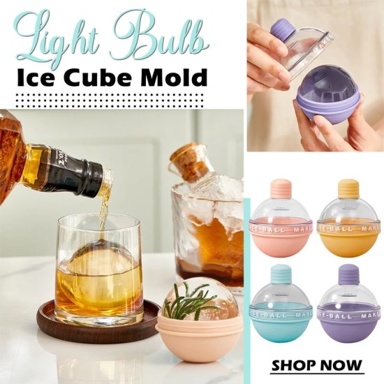 Creative Ice Ball Mould Whiskey Spherical Light Rounded - Purple
