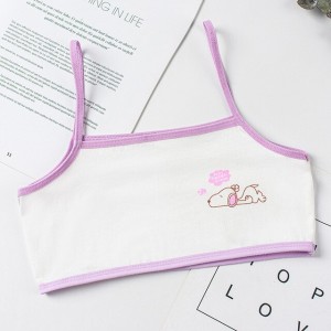 Soft Cotton Student Girl Bra Cartoon - Purple