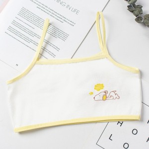Soft Cotton Student Girl Bra Cartoon - Yellow