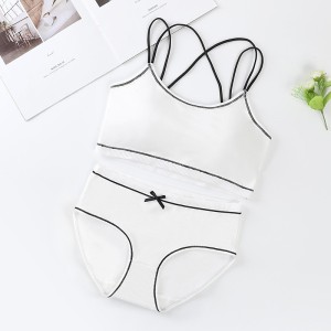 Soft Cotton Seamless Underwear Padded Bra - White