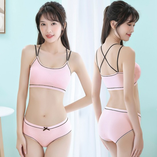 Soft Cotton Seamless Underwear Padded Bra - Gray