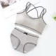 Soft Cotton Seamless Underwear Padded Bra - Gray