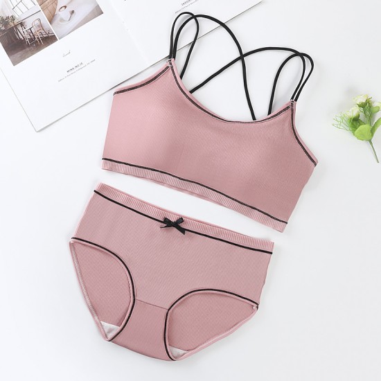 Soft Cotton Seamless Underwear Padded Bra - Pink Soft Cotton Seamless Underwear Padded Bra - Pink