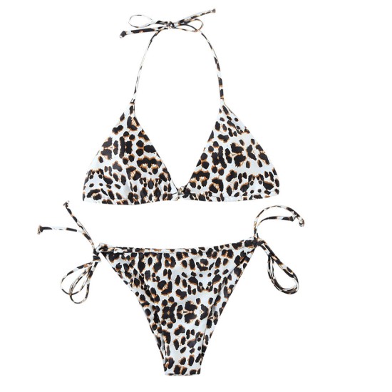 Leopard Print Swimsuit Three Point Suspender Bikini Women Leopard Print Swimsuit Three Point Suspender Bikini Women