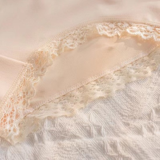 Mid-Waist Panties Stylish Soft Lace Underwear Women - White Mid-Waist Panties Stylish Soft Lace Underwear Women - White
