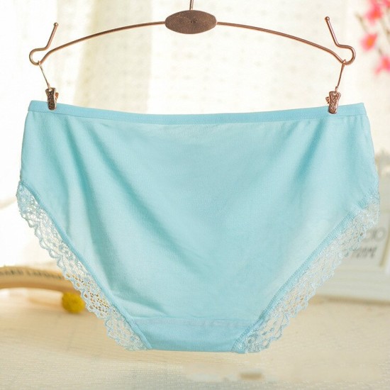 Mid-Waist Panties Stylish Soft Lace Underwear Women - White Mid-Waist Panties Stylish Soft Lace Underwear Women - White