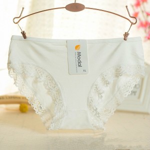 Mid-Waist Panties Stylish Soft Lace Underwear Women - Pink