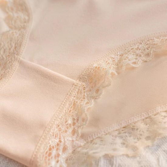 Mid-Waist Panties Stylish Soft Lace Underwear Women - Pink Mid-Waist Panties Stylish Soft Lace Underwear Women - Pink