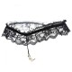 Hot Lingerie Lace Women G-String Low Waist Pearl Thongs - Black