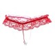 Hot Lingerie Lace Women G-String Low Waist Pearl Thongs - Red Hot Lingerie Lace Women G-String Low Waist Pearl Thongs - Red