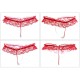 Hot Lingerie Lace Women G-String Low Waist Pearl Thongs - Red Hot Lingerie Lace Women G-String Low Waist Pearl Thongs - Red