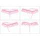 Hot Lingerie Lace Women G-String Low Waist Pearl Thongs - Rose Pink