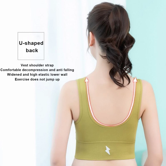 Top Padded Crop Wide Shoulder Strap Sports Bra For Women - White