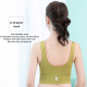Top Padded Crop Wide Shoulder Strap Sports Bra For Women - White