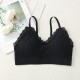 Korean Style Lace Beauty Chest Padded Bra - Black