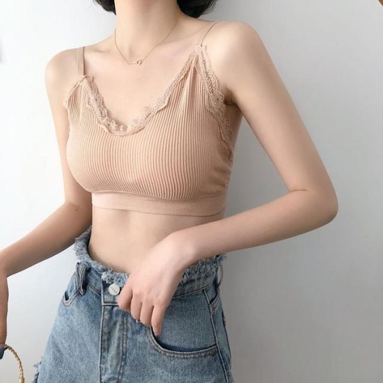 Korean Style Lace Beauty Chest Padded Bra - White Korean Style Lace Beauty Chest Padded Bra - White