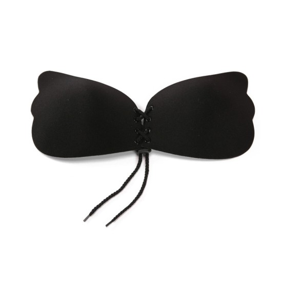 Pair Adhesive Invisible Backless Sticky Seamless Push Up Strapless Bra Black Pair Adhesive Invisible Backless Sticky Seamless Push Up Strapless Bra Black
