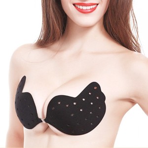 Self Adhesive Breathable  Strapless Silicone Bra - Black